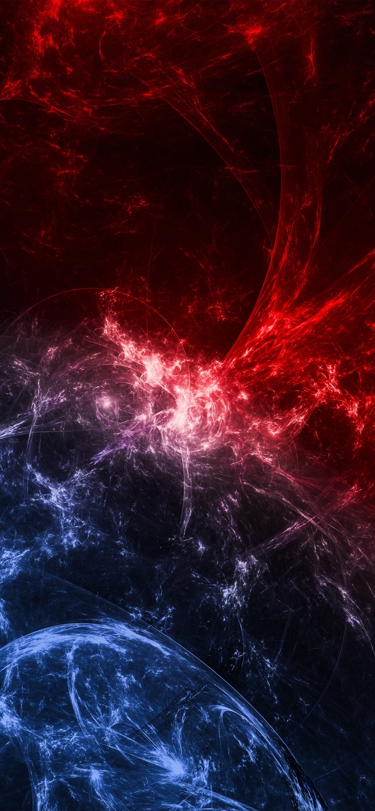 Обои фрактал, фрактальное искусство, красный цвет, пурпур, космос в разрешении 1242x2688