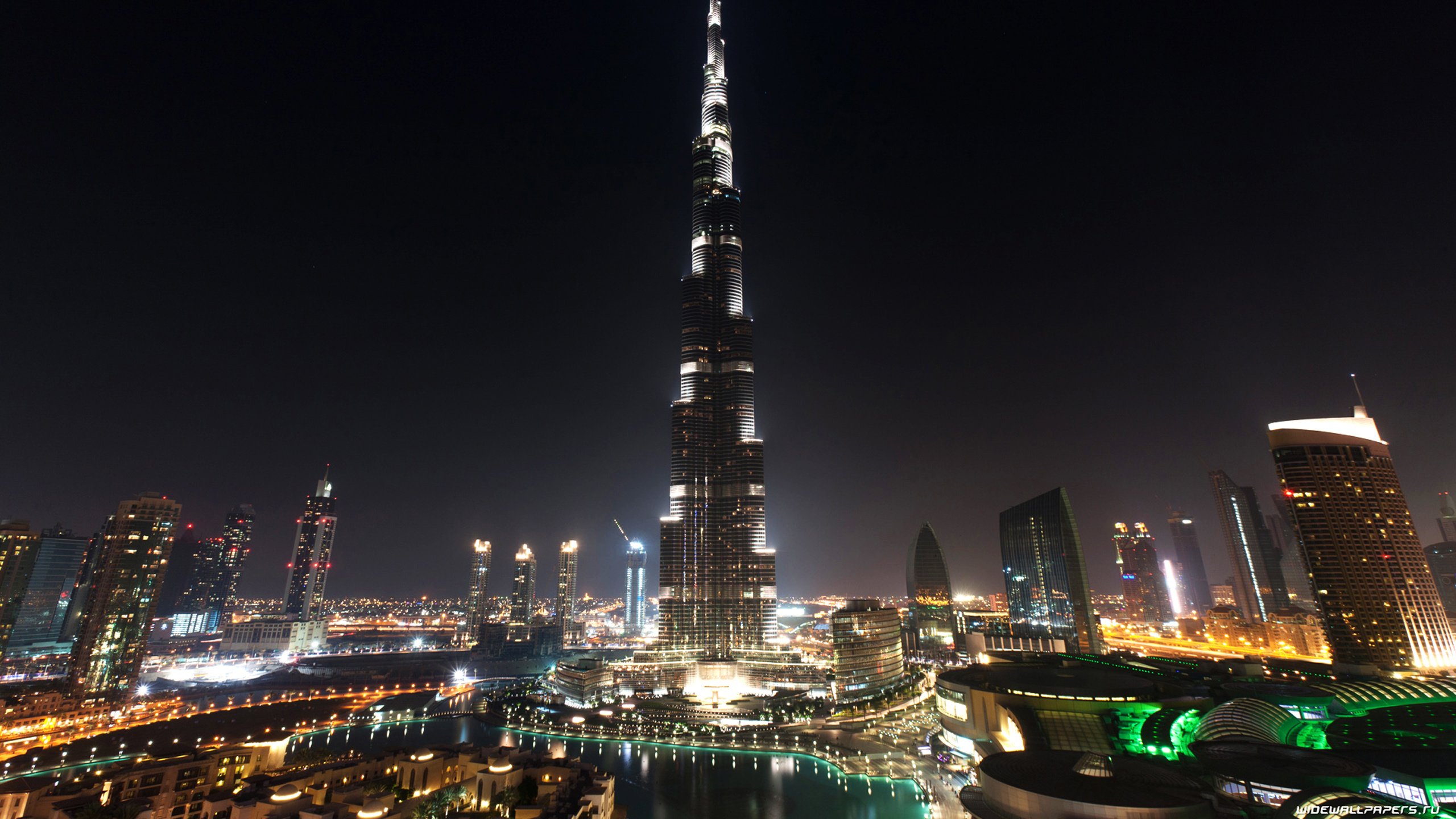 Обои Бурдж Халифа, небоскреб, вышка, город, городской пейзаж в разрешении 2560x1440