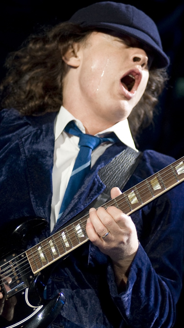 Обои ac dc, постер, арт, тяжелый рок, гитарист в разрешении 720x1280