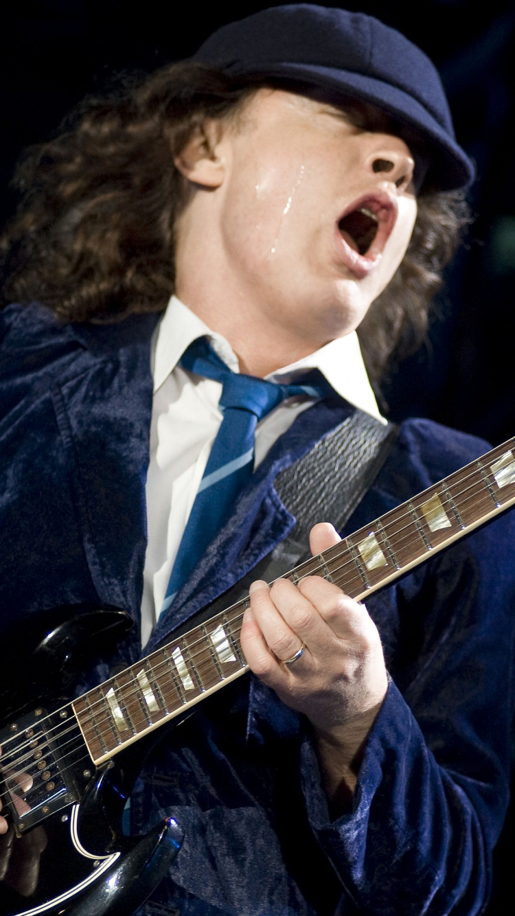 Обои ac dc, постер, арт, тяжелый рок, гитарист в разрешении 750x1334