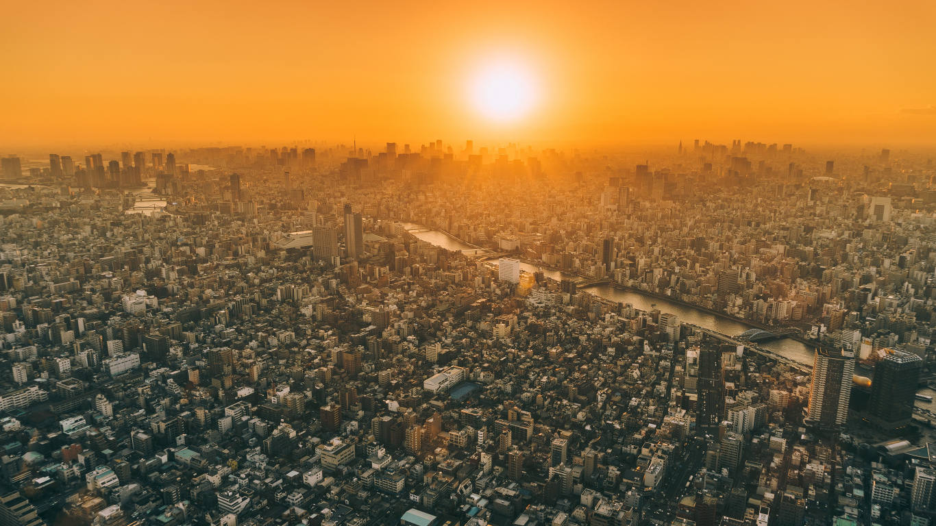 Обои городской район, городской пейзаж, город, метрополия, населенный пункт в разрешении 1366x768