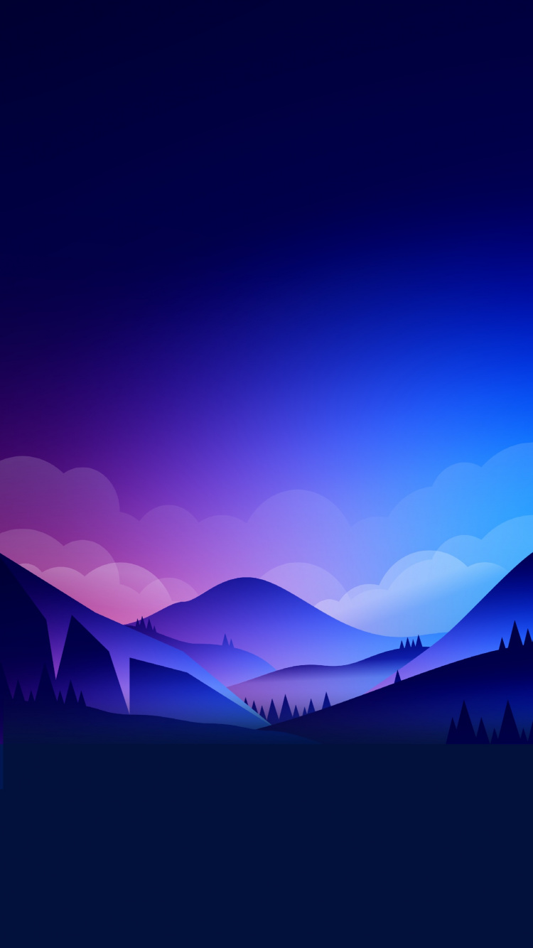 Обои саммит, вечер, иллюстрация, горный рельеф, холм в разрешении 750x1334