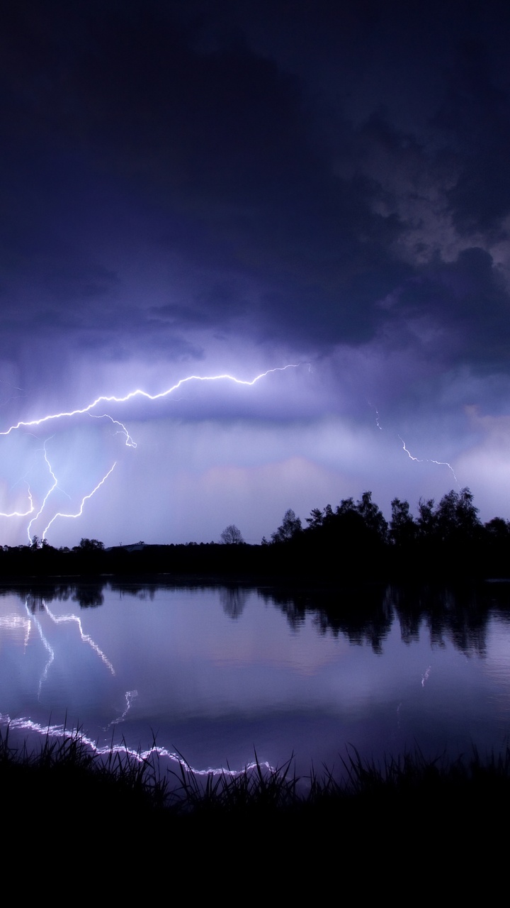 Обои природа, гром, Гроза, молния, атмосфера в разрешении 720x1280