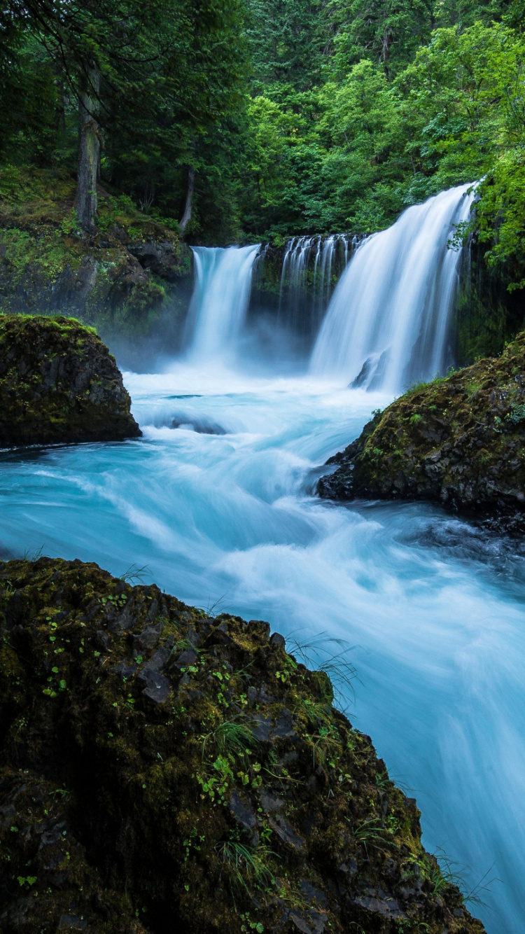 Обои водопад, гидроресурсы, водоем, природа, водоток в разрешении 750x1334