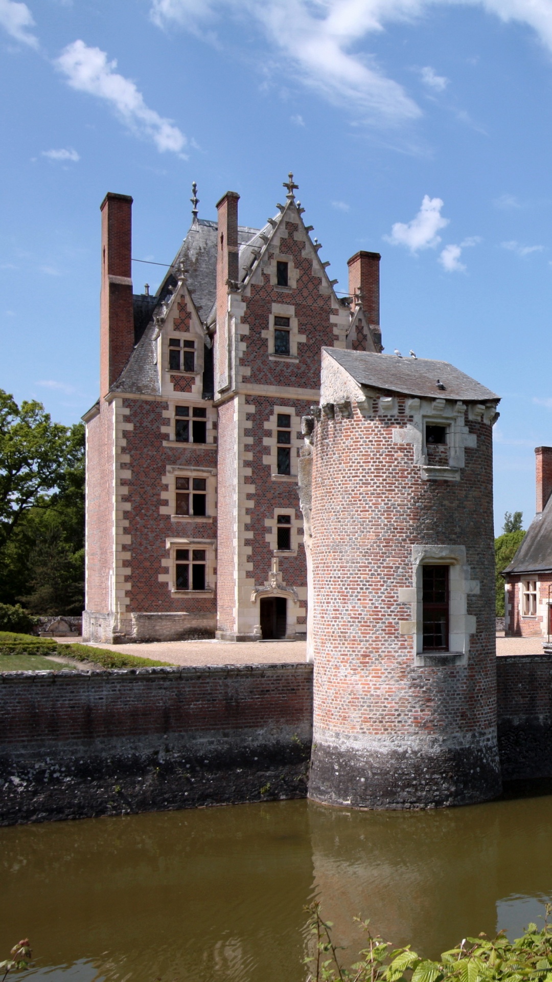 Обои Chteau дю-Мулен, долина Луары, Chteaux долины Луары, замок, водный путь в разрешении 1080x1920