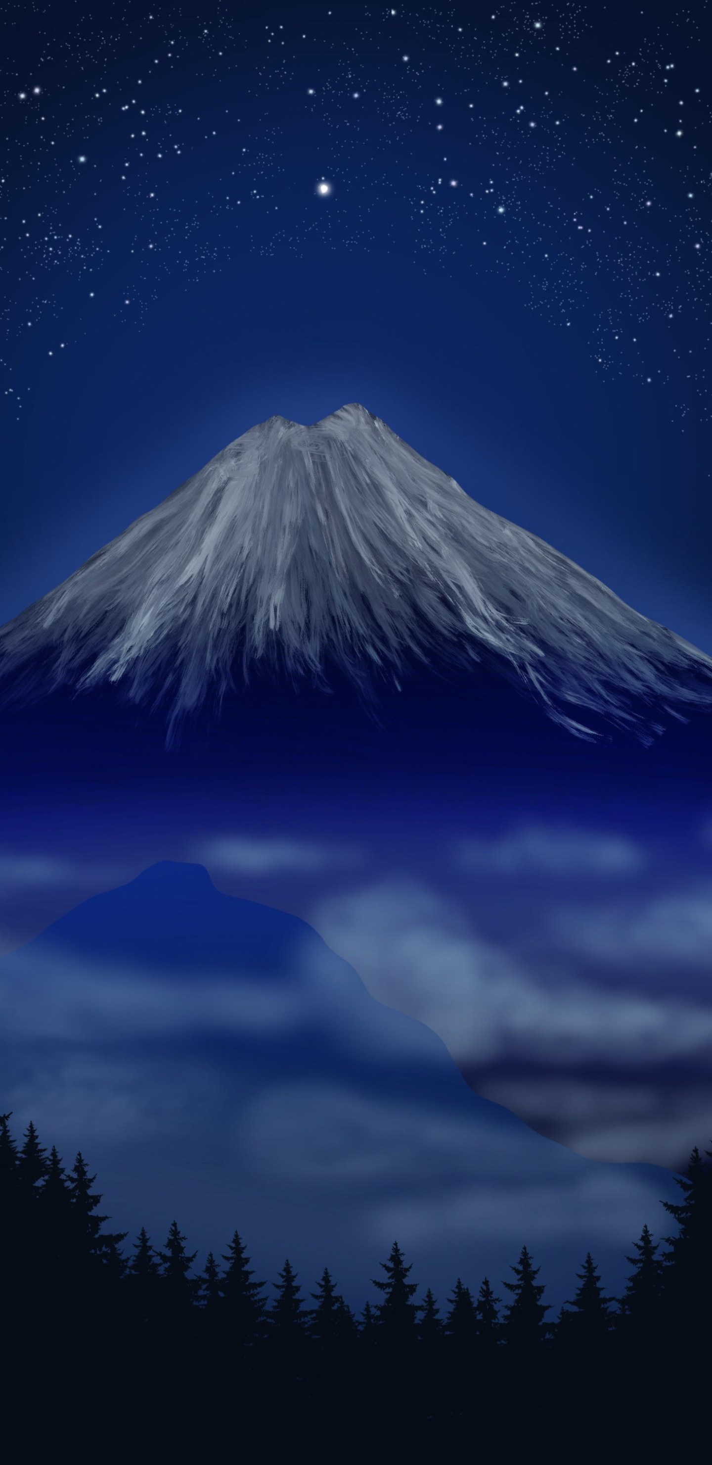 Обои атмосфера, гора, облако, природа, окружающая среда в разрешении 1440x2960