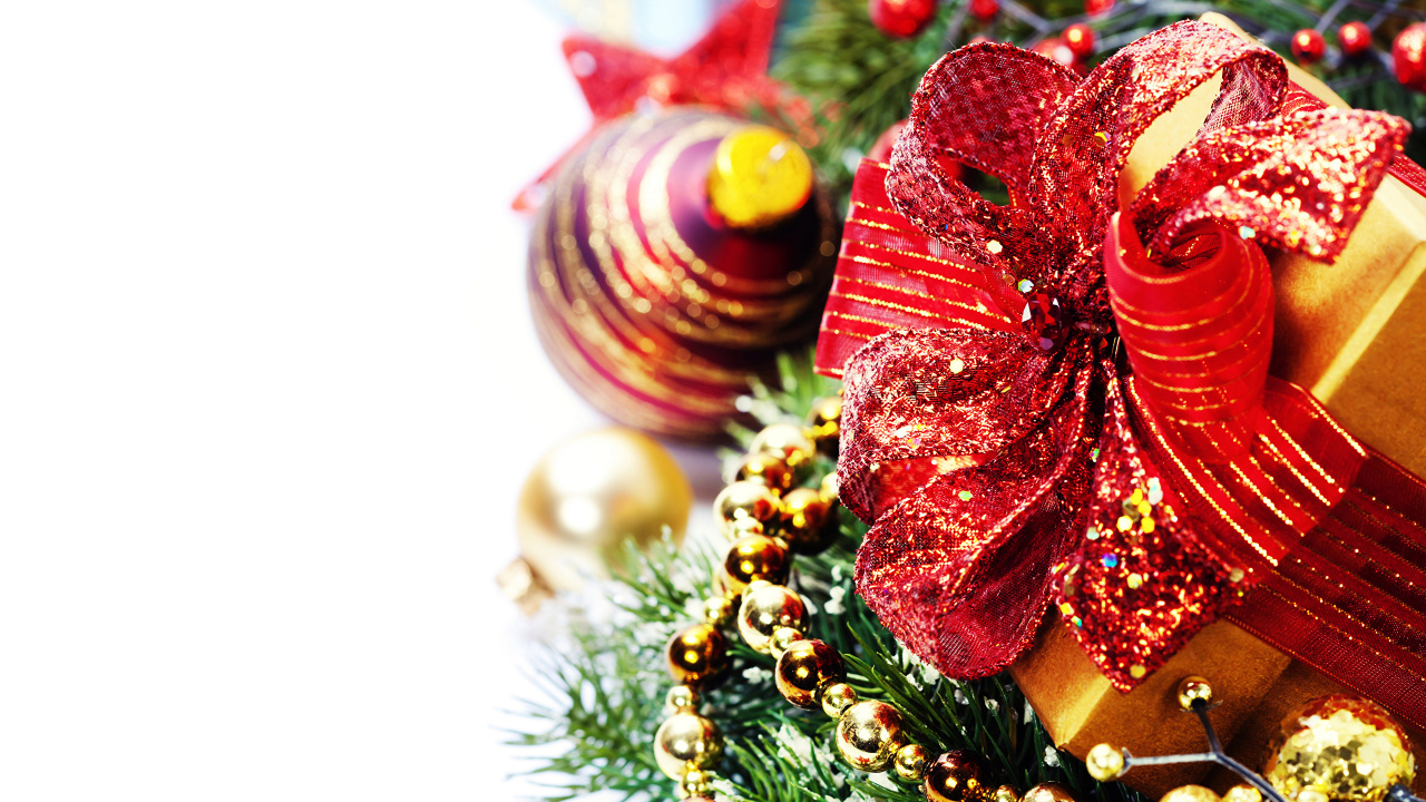 Обои Рождественский день, рождественский орнамент, Новый год, Рождественские украшения, Рождество в разрешении 1280x720