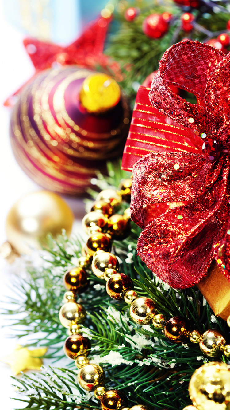 Обои Рождественский день, рождественский орнамент, Новый год, Рождественские украшения, Рождество в разрешении 750x1334
