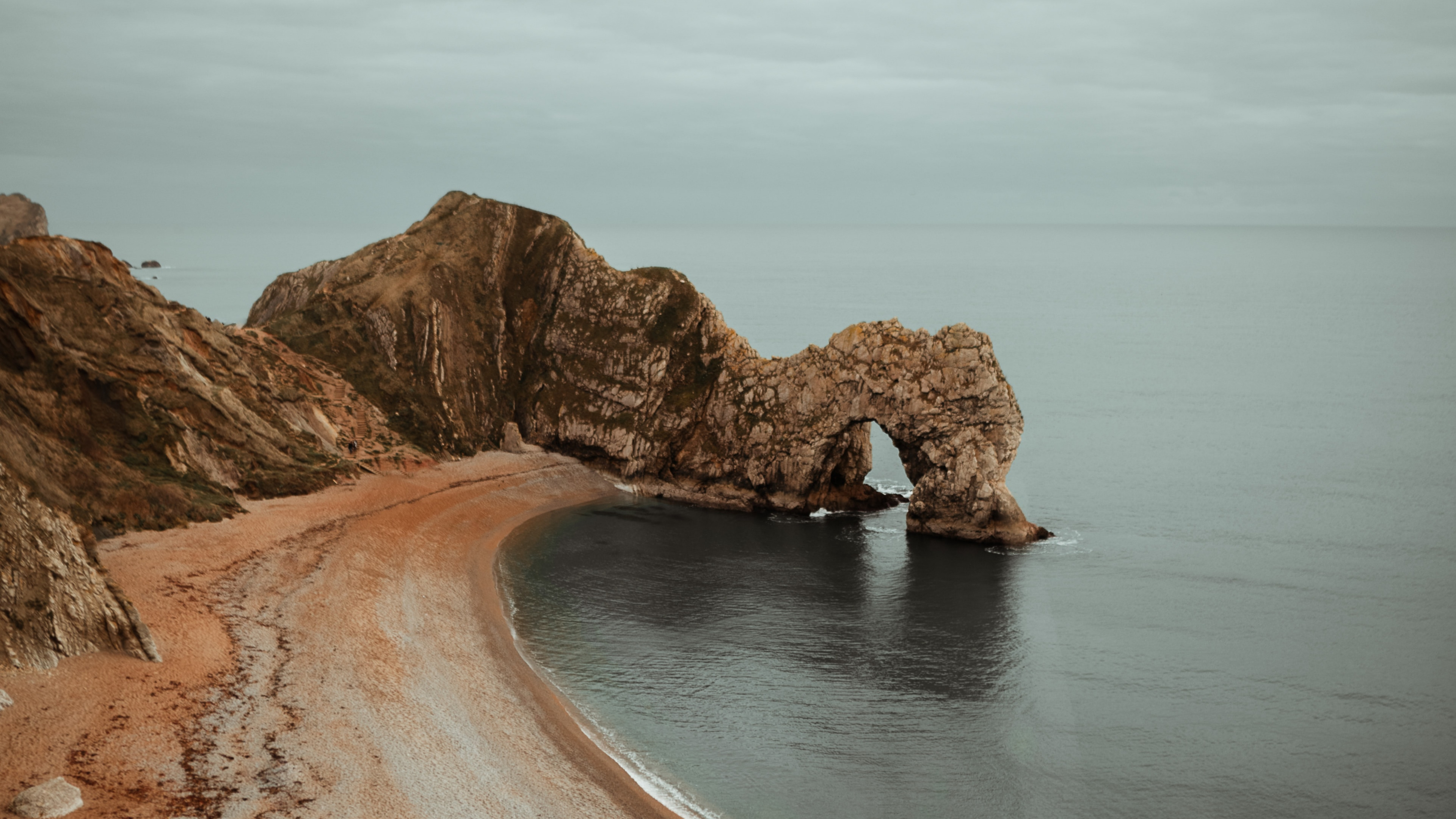 Обои море, побережье, обрыв, природный ландшафт, волна в разрешении 3840x2160