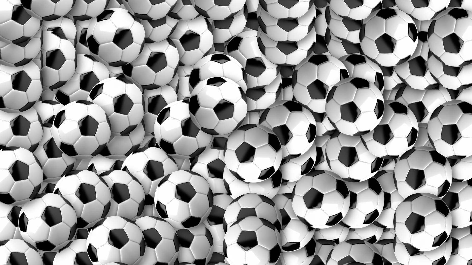 Обои мяч, футбол, черный, монохромный, узор в разрешении 1920x1080