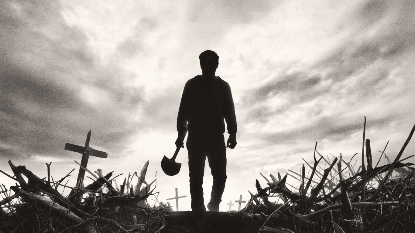 Обои Кладбище Домашних Животных, Луис Крид, адаптация, черный, монохромный в разрешении 1366x768