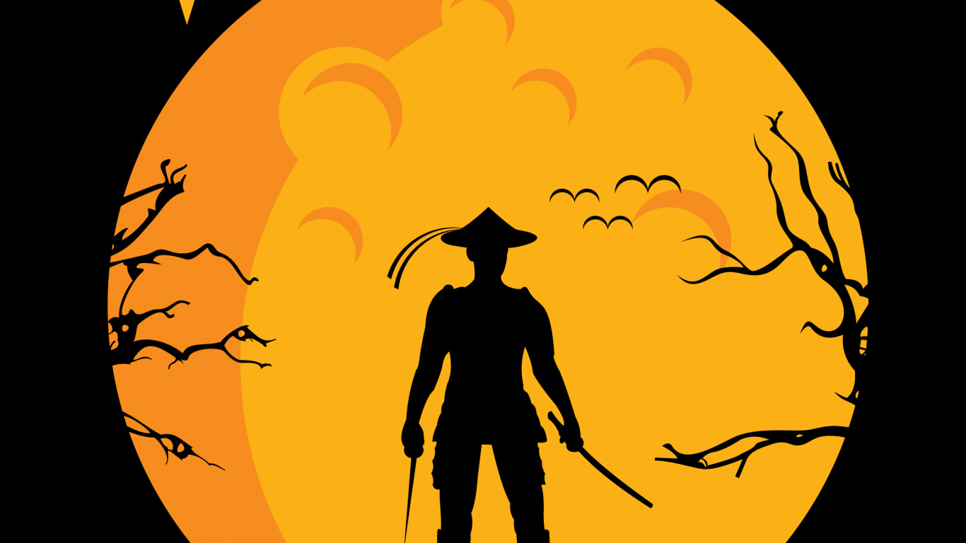 Обои Оранжевый цвет, графика, цветной, дизайн, мир в разрешении 1366x768