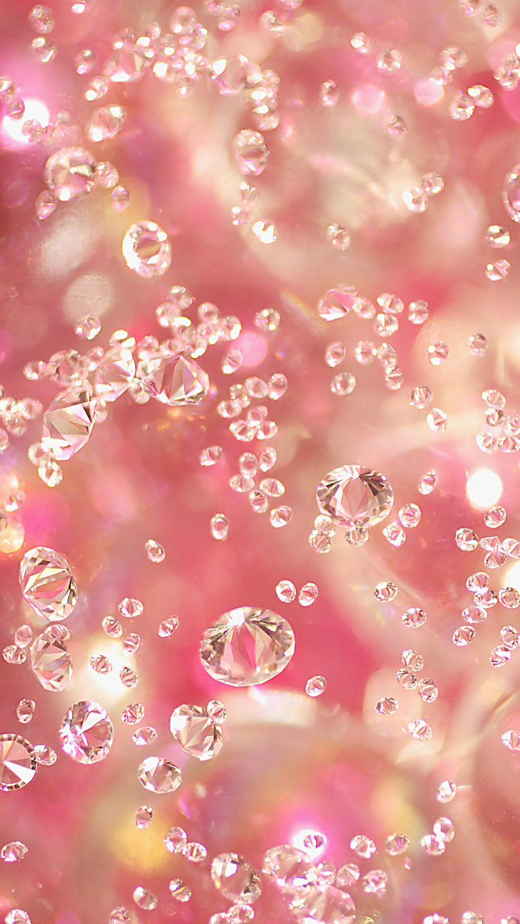 Обои алмаз, розовый бриллиант, розовый, драгоценный камень, вода в разрешении 750x1334