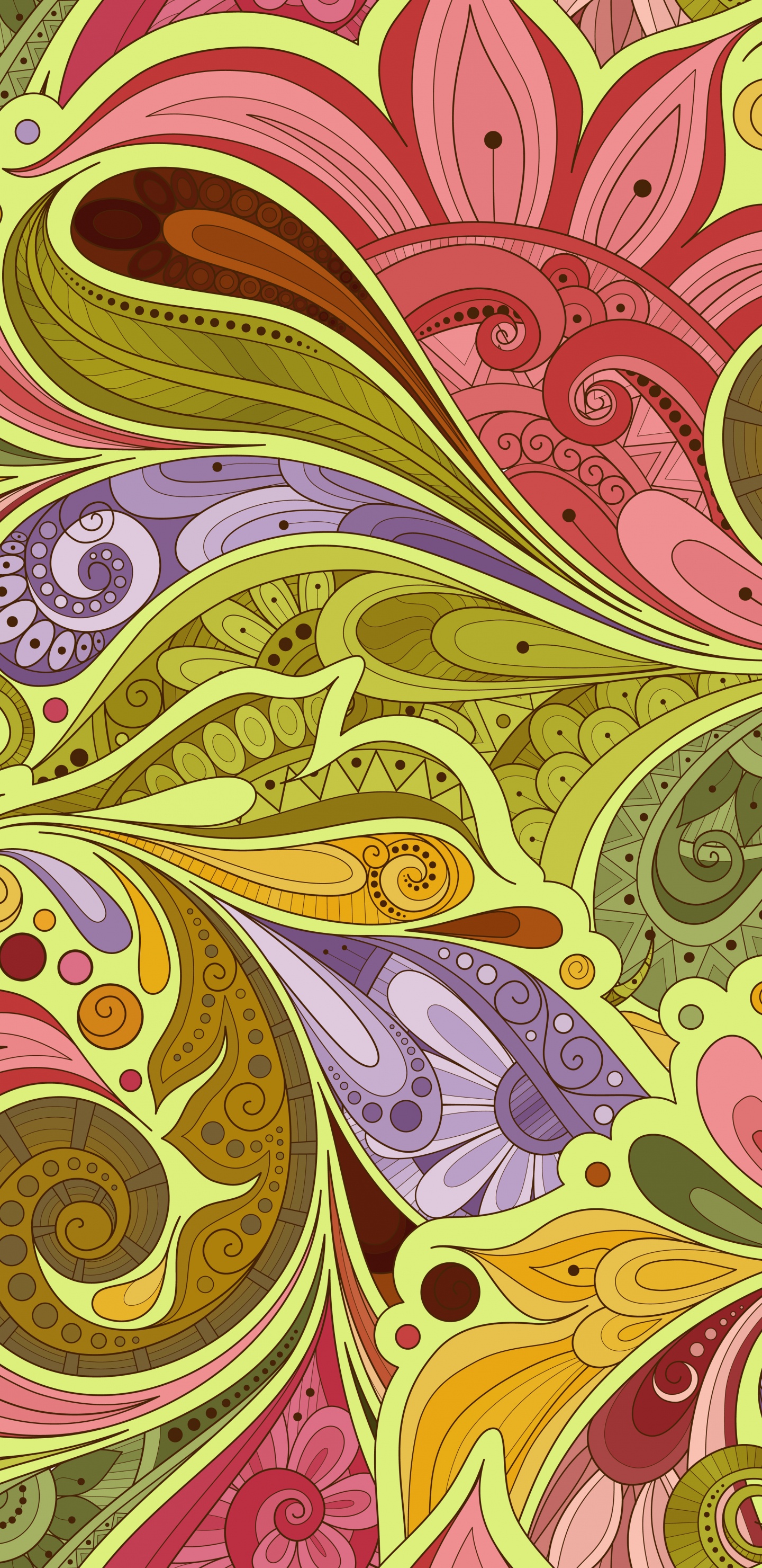 Обои ткань, дизайн, арт, Пейсли, визуальное искусство в разрешении 1440x2960