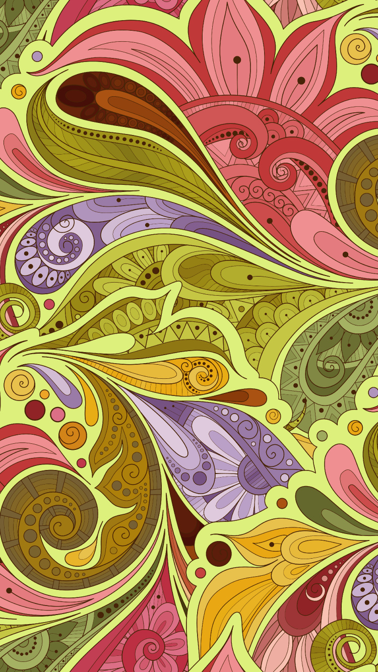 Обои ткань, дизайн, арт, Пейсли, визуальное искусство в разрешении 750x1334