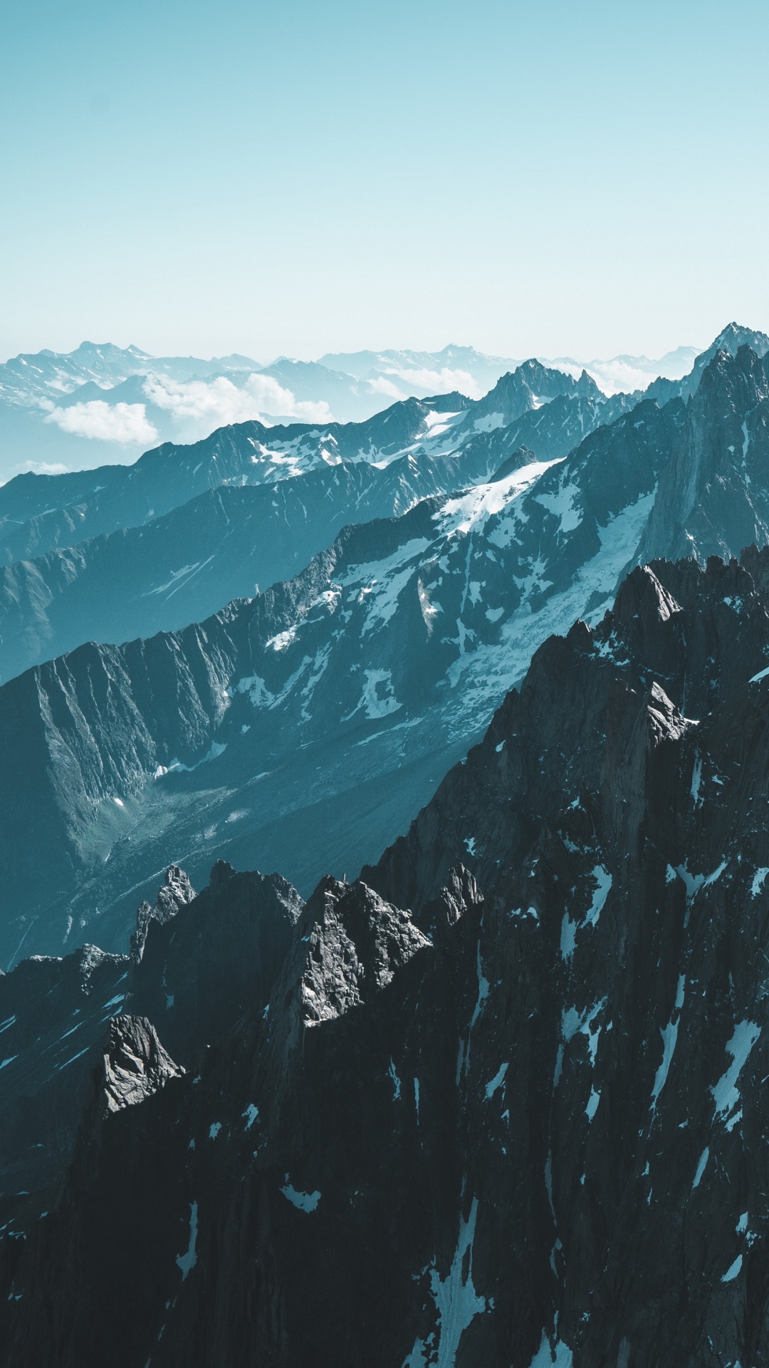 Обои звуковой элемент, арт, гора, Эгюий-де-Гран-Монте, снег в разрешении 1080x1920