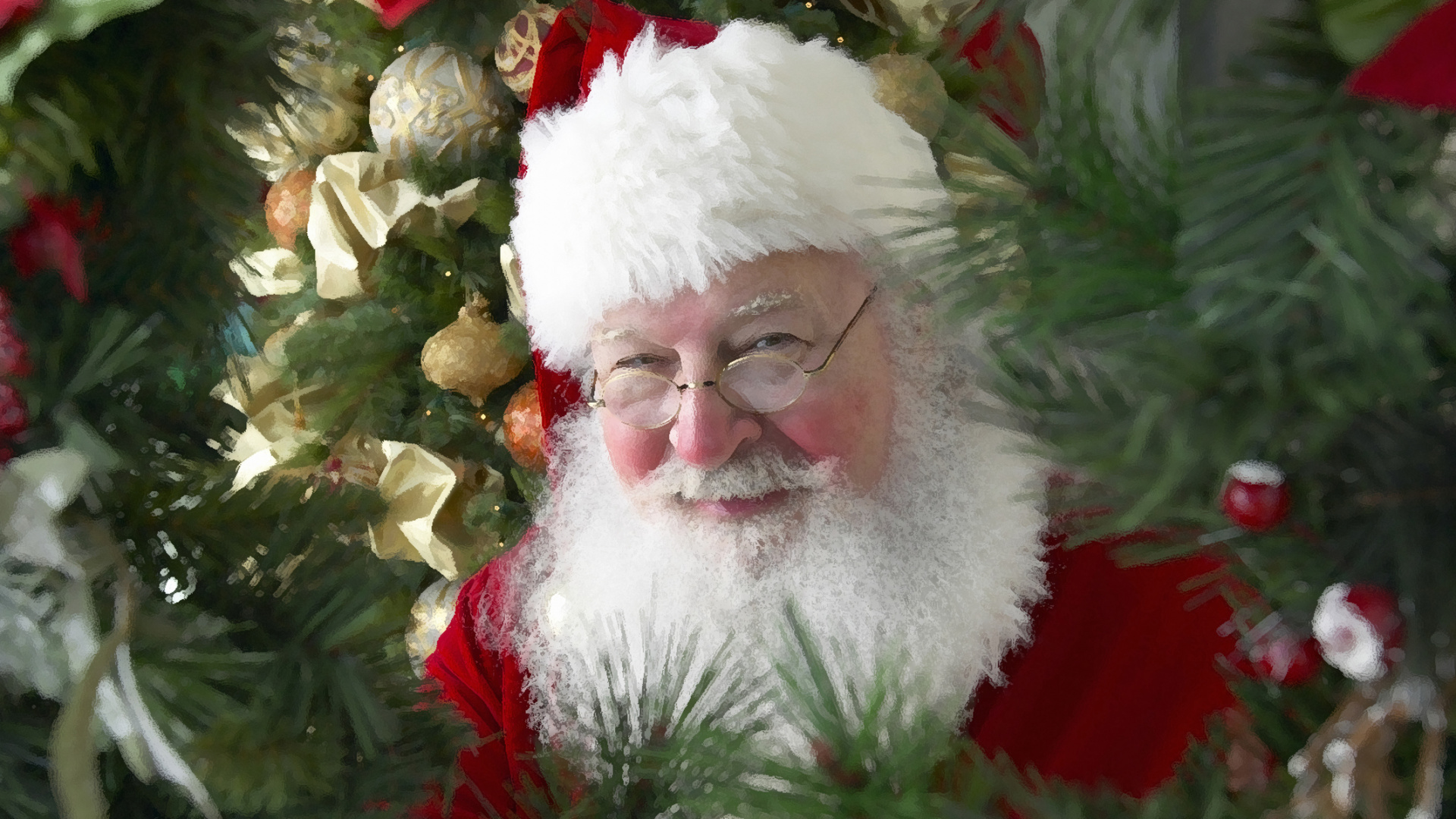 Обои Санта-Клаус, Рождественский день, Рождество, рождественский орнамент, праздник в разрешении 1920x1080