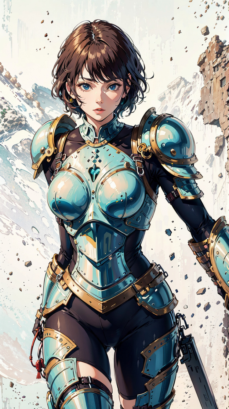 Обои женщина воин, мультфильм, иллюстрация, мультик, фикция в разрешении 750x1334