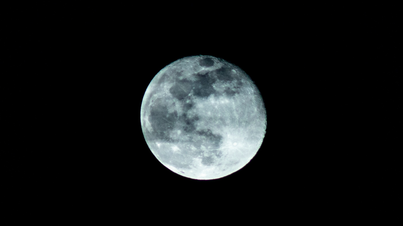 Обои луна, лунный свет, голубая луна, астрономический объект, небесное явление в разрешении 1280x720