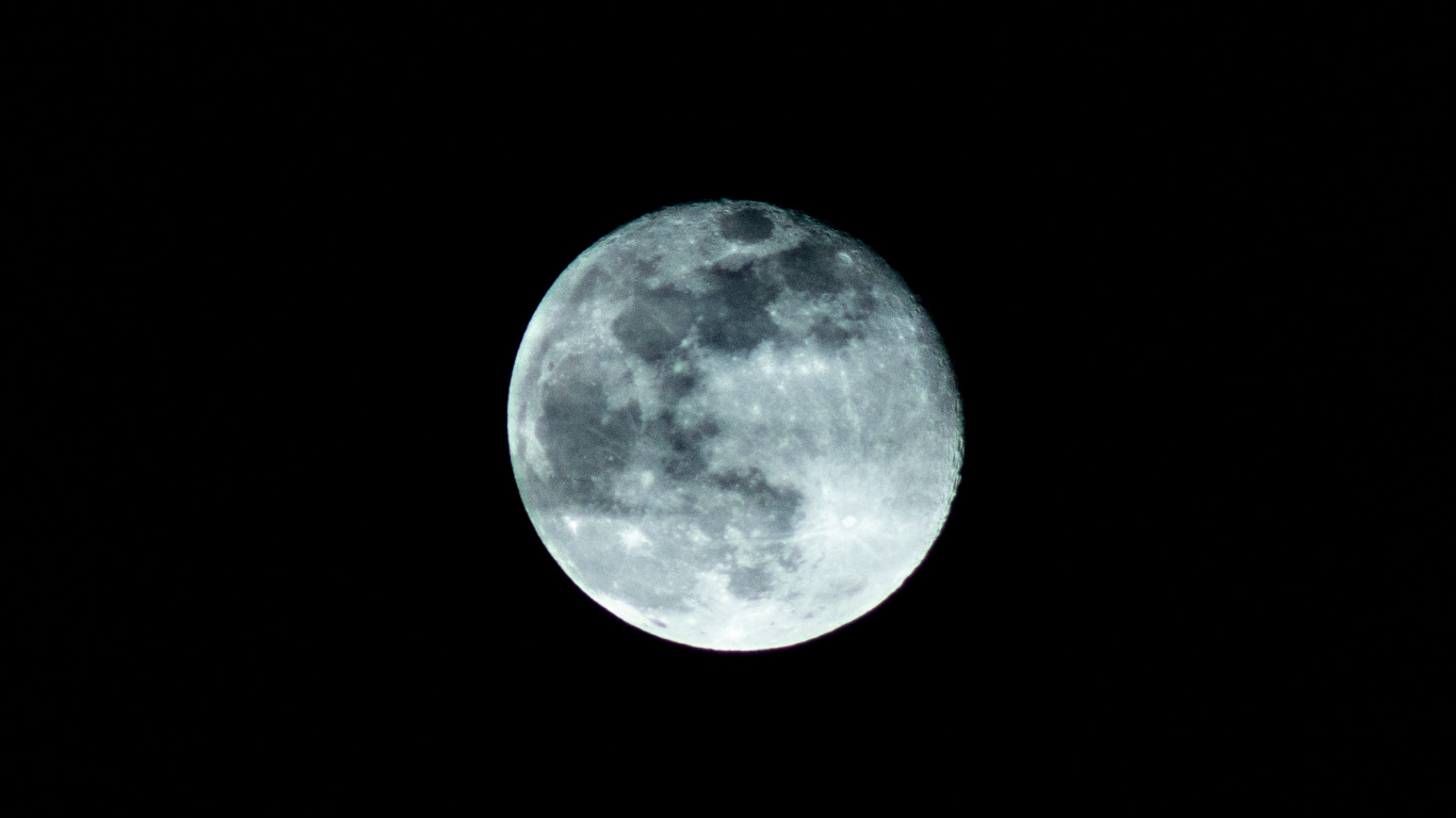 Обои луна, лунный свет, голубая луна, астрономический объект, небесное явление в разрешении 1366x768