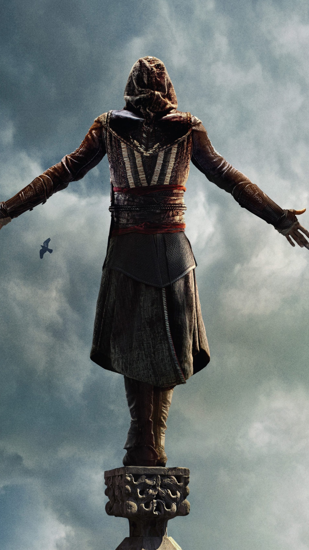 Обои assassins creed, статуя, облако, видео, небо в разрешении 1080x1920