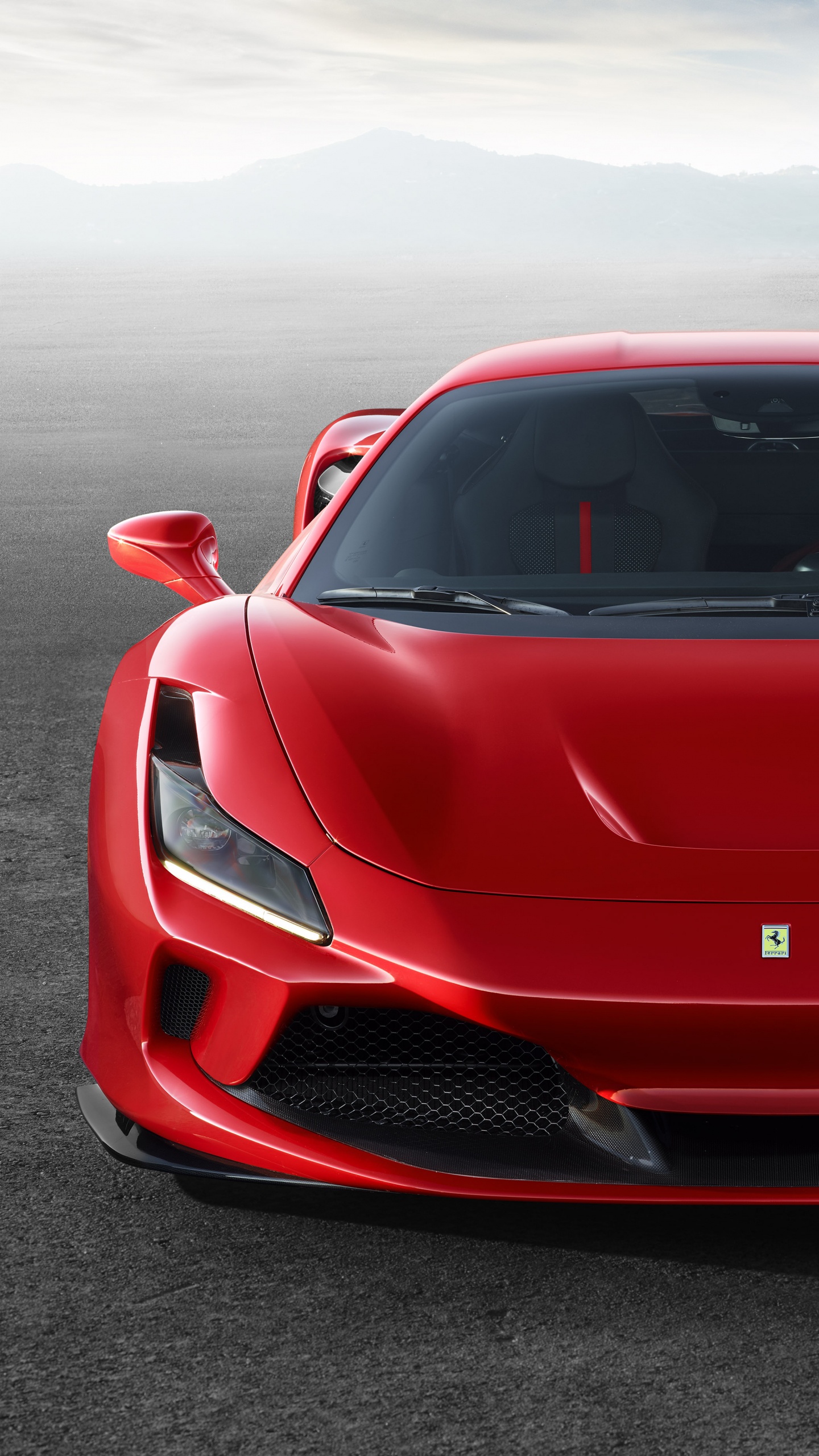 Обои спорткар, Феррари 488 Писта, авто, суперкар, красный цвет в разрешении 1440x2560