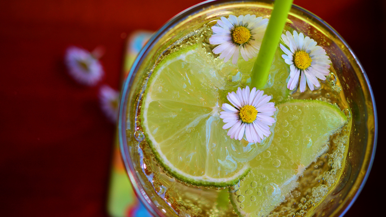 Обои лайм, известь, напиток, пища, лимонад в разрешении 1280x720