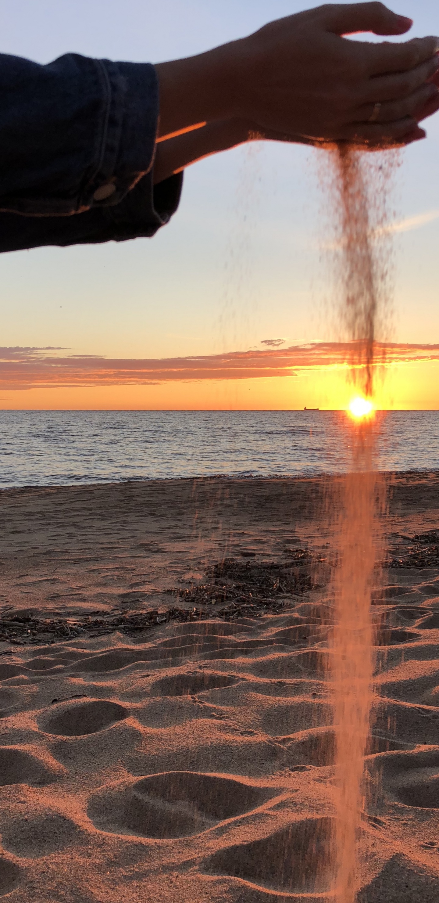 Обои море, вода, восход солнца, водоем, жидкость в разрешении 1440x2960