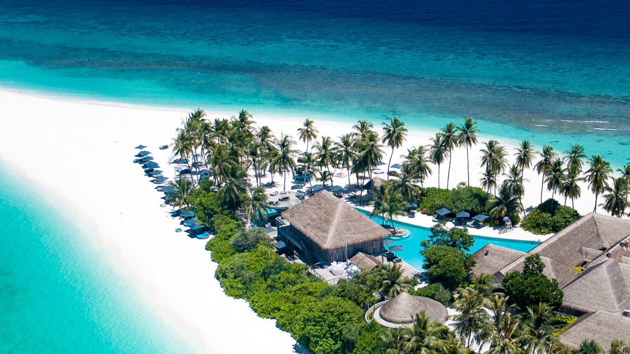 Обои пляж, прибежище, Остров, море, свойство в разрешении 1280x720