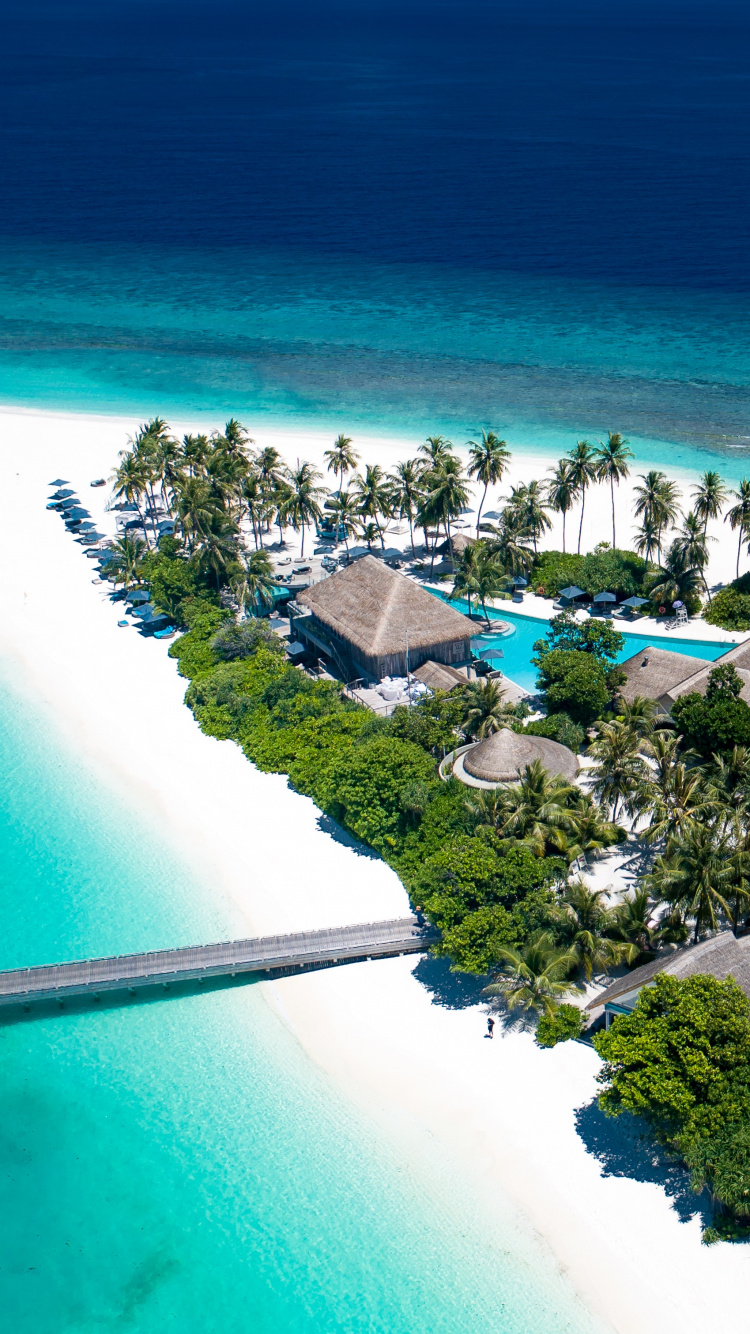 Обои пляж, прибежище, Остров, море, свойство в разрешении 750x1334