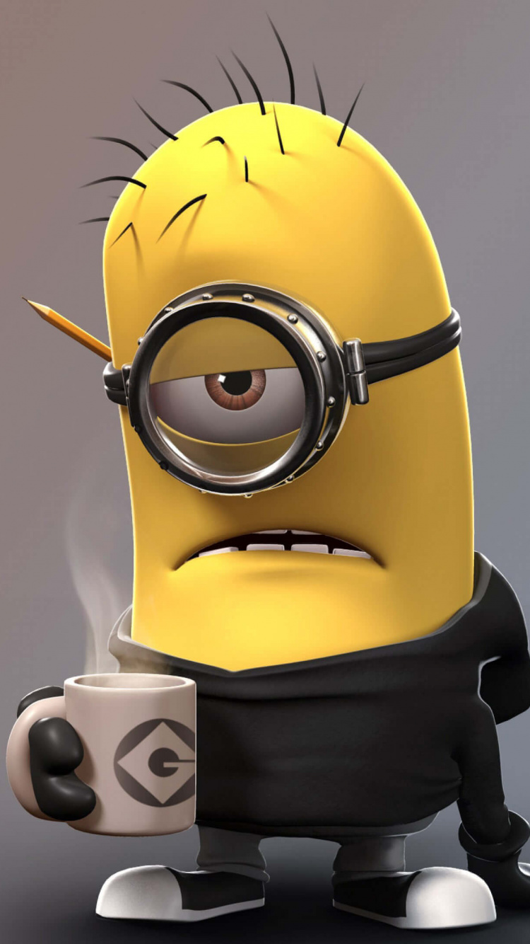 Обои подручные, желтый, фигурка, анимация, игрушка в разрешении 750x1334