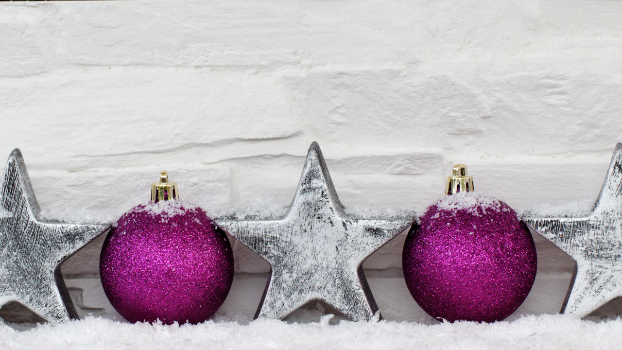 Обои рождественский орнамент, Рождественский день, праздник, Рождественские украшения, пурпур в разрешении 1280x720