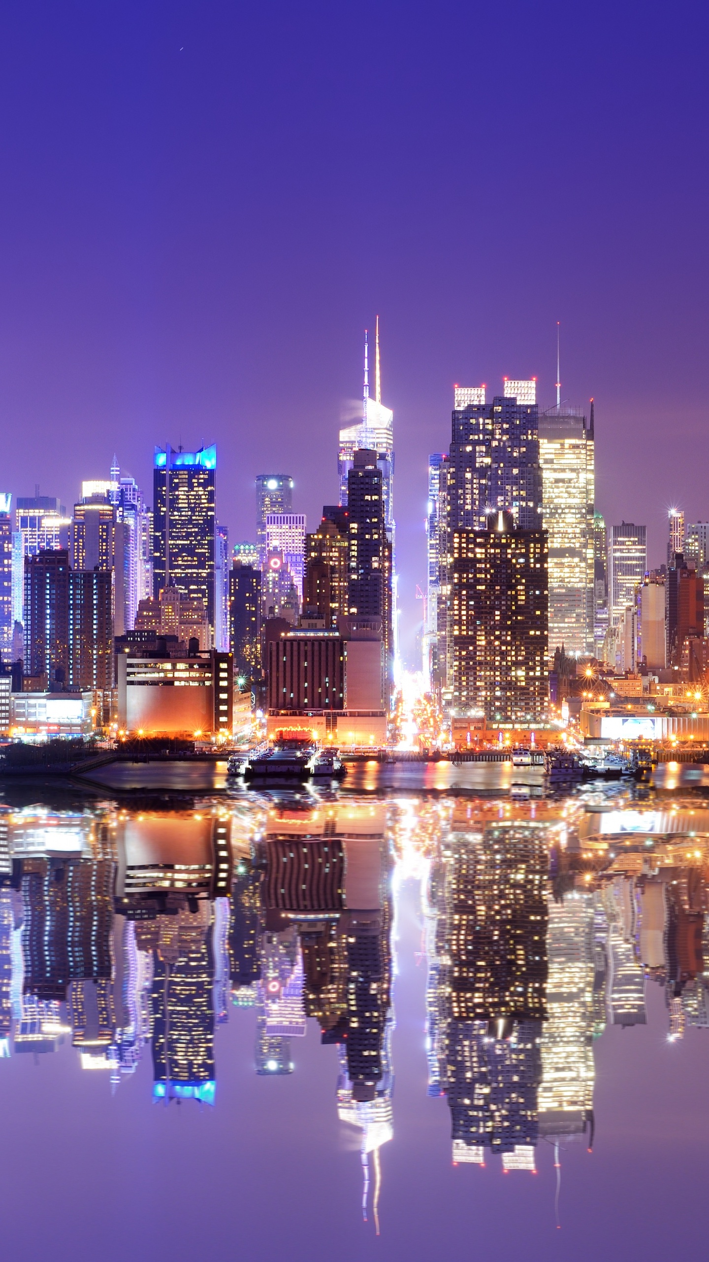 Обои городской пейзаж, город, линия горизонта, метрополия, отражение в разрешении 1440x2560