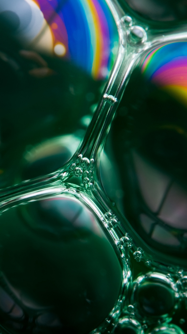 Обои мыльный пузырь, мыло, пузырь, пена, зеленый в разрешении 750x1334