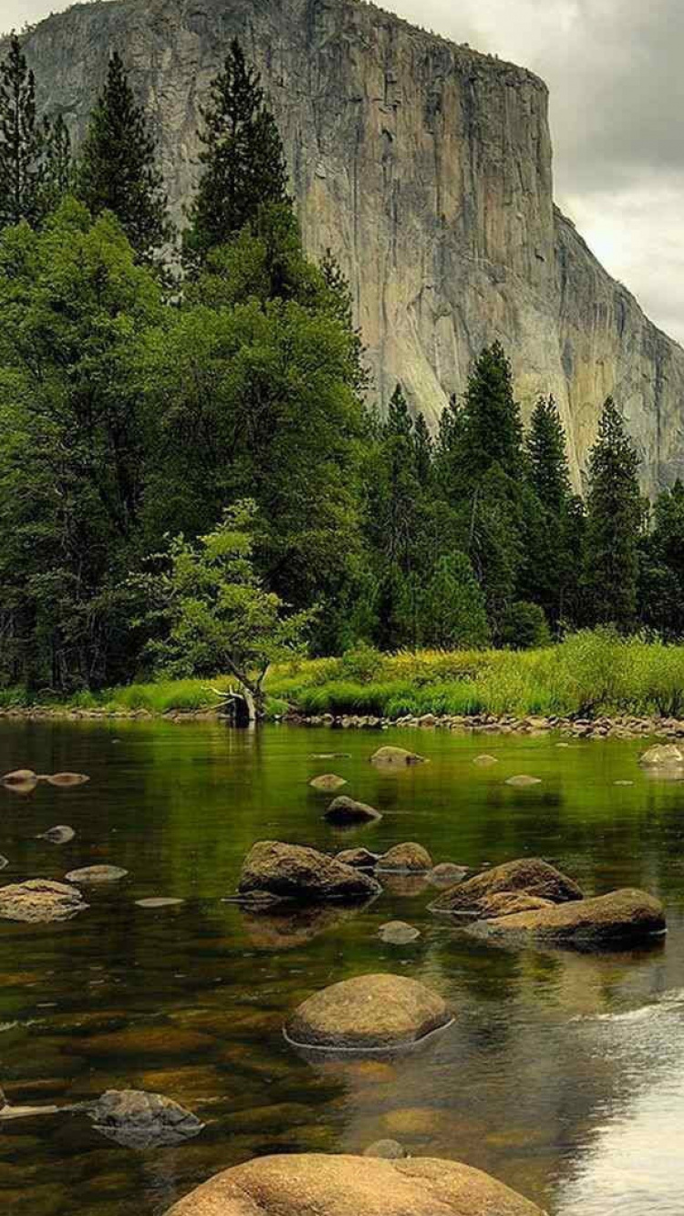 Обои природный ландшафт, природа, водоем, вода, отражение в разрешении 750x1334