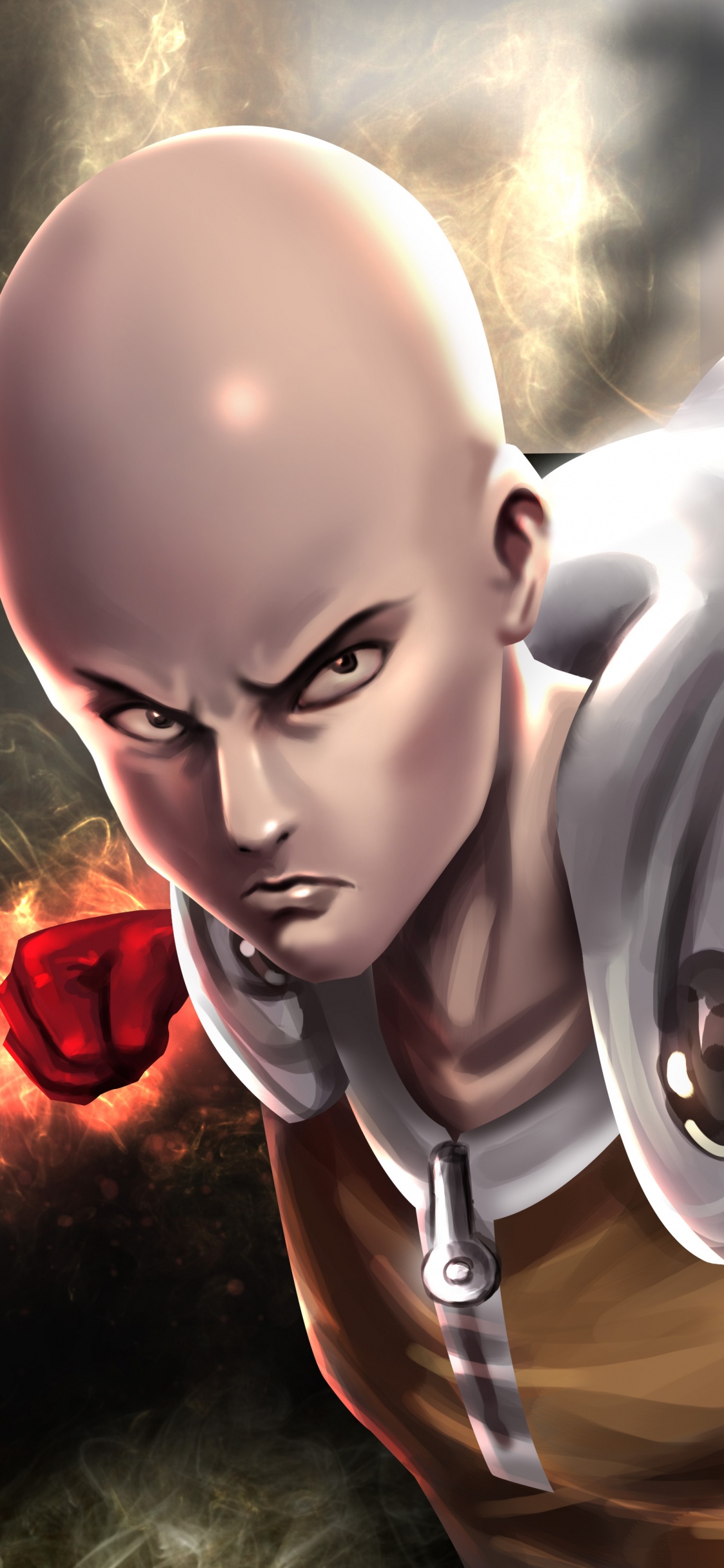 Обои префектура Сайтама, Генос, Один Удар Человек, аниме, арт в разрешении 1125x2436