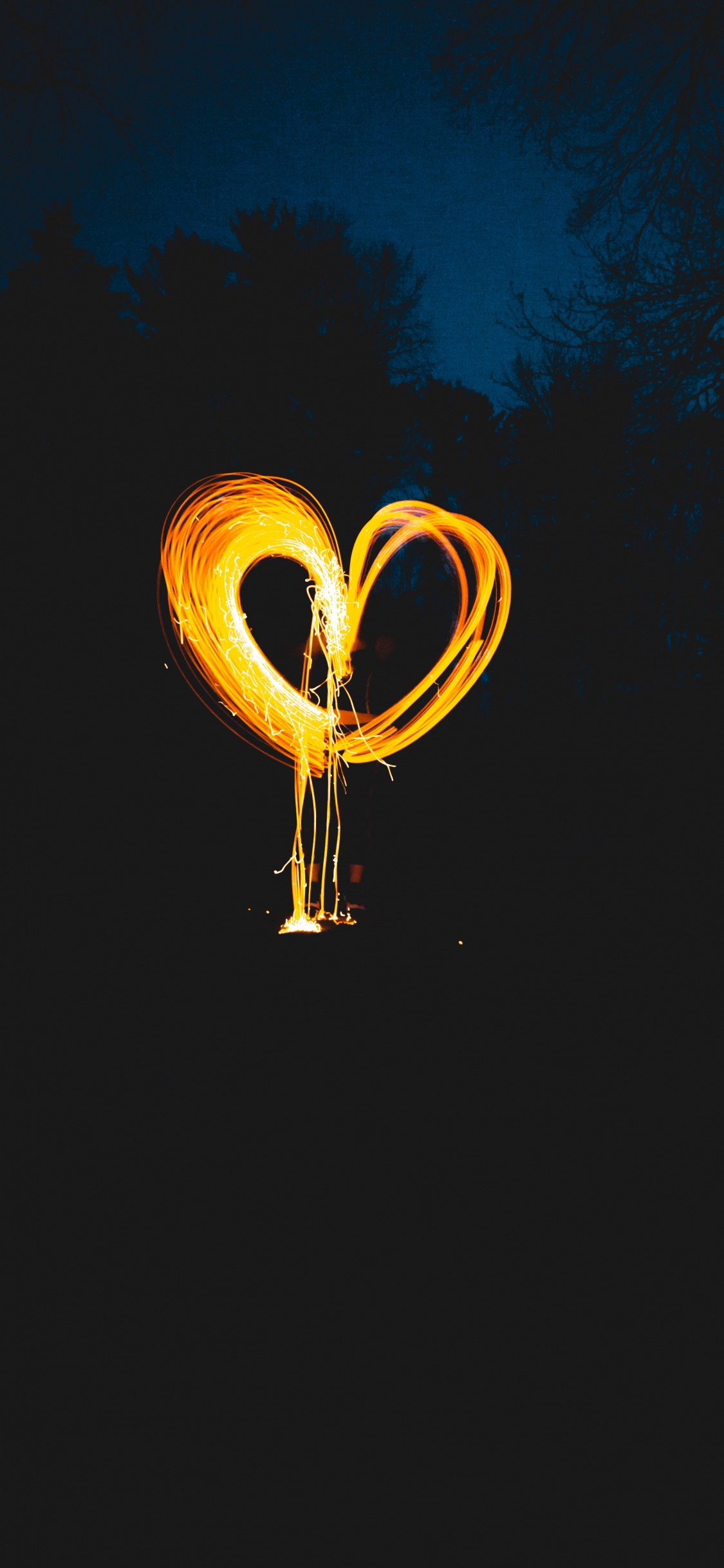 Обои сердце, символ, графика, желтый, любовь в разрешении 1125x2436