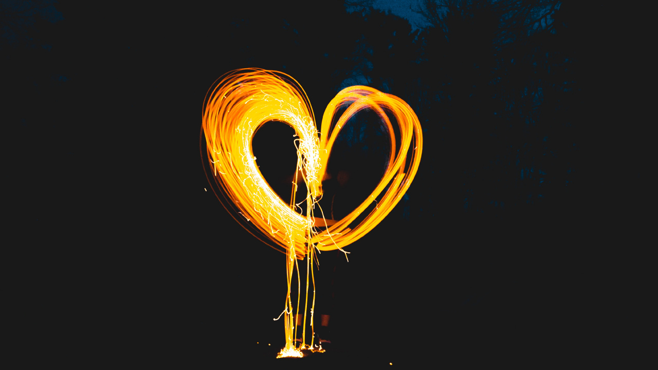 Обои сердце, символ, графика, желтый, любовь в разрешении 1280x720