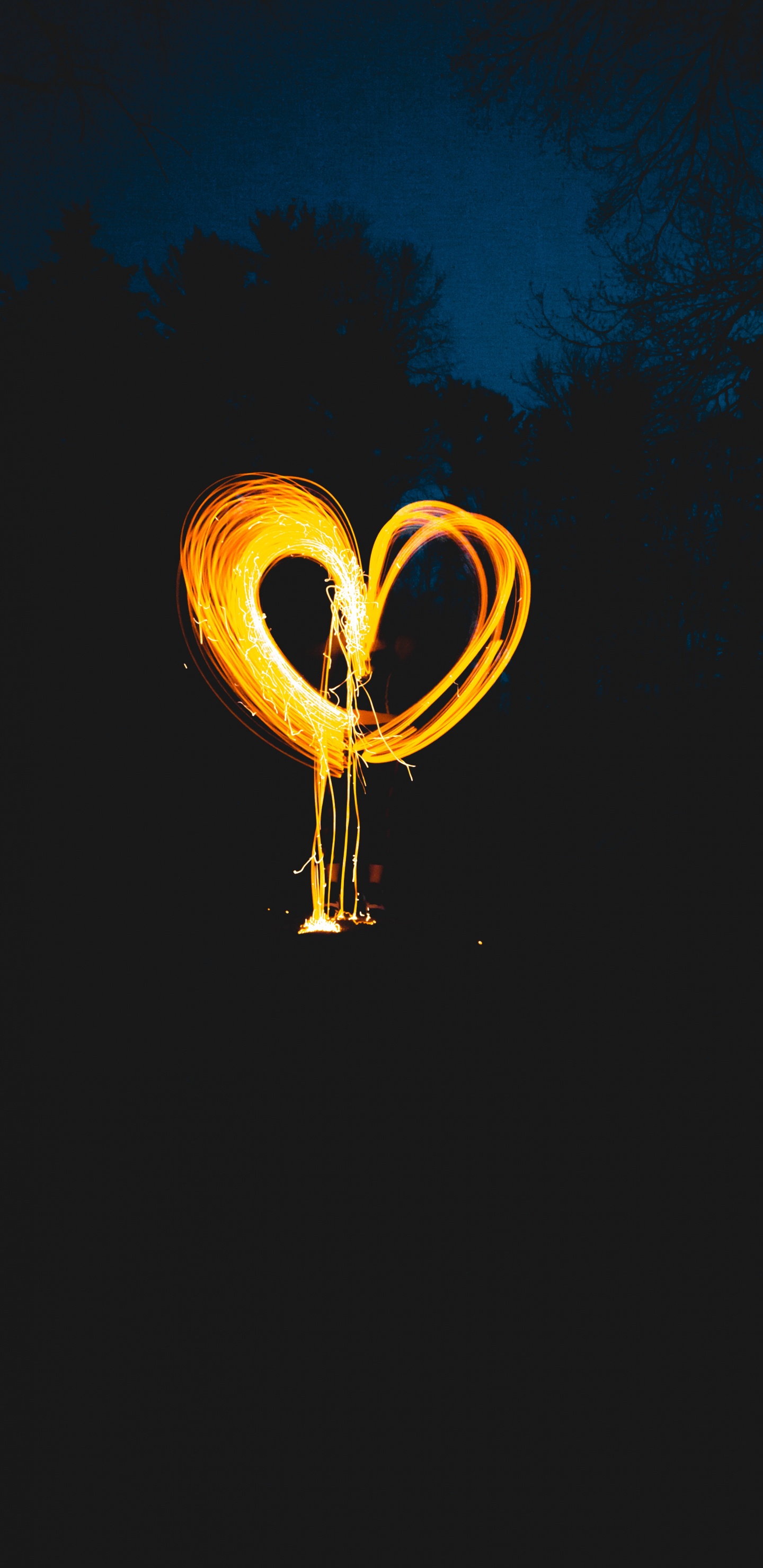 Обои сердце, символ, графика, желтый, любовь в разрешении 1440x2960