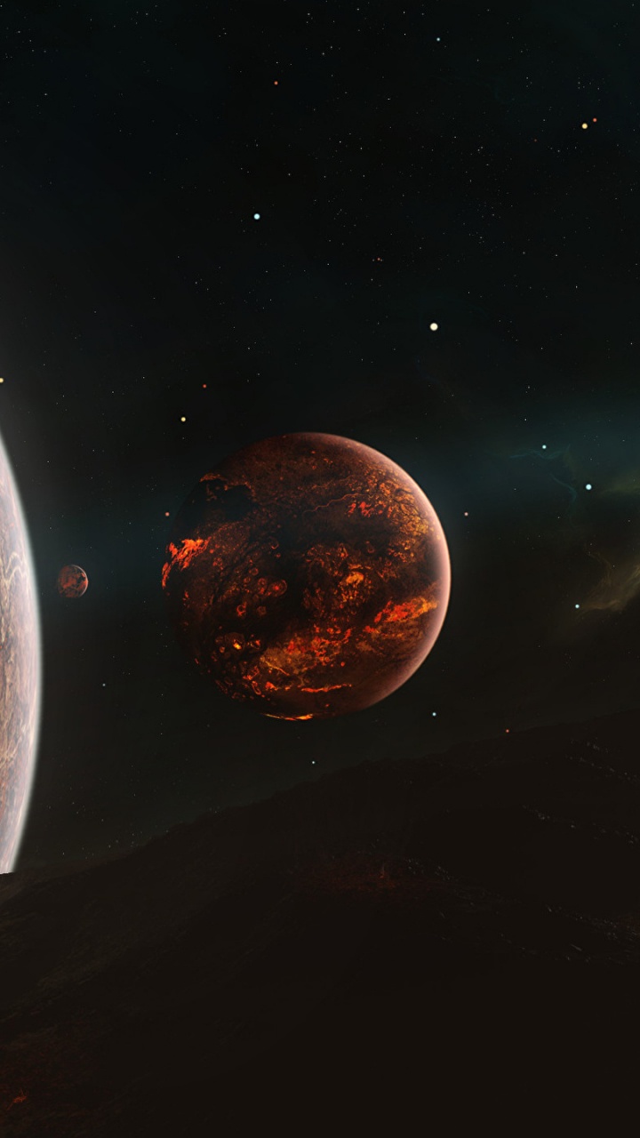 Обои планета, звезда, туманность, космическое пространство, астрономический объект в разрешении 720x1280