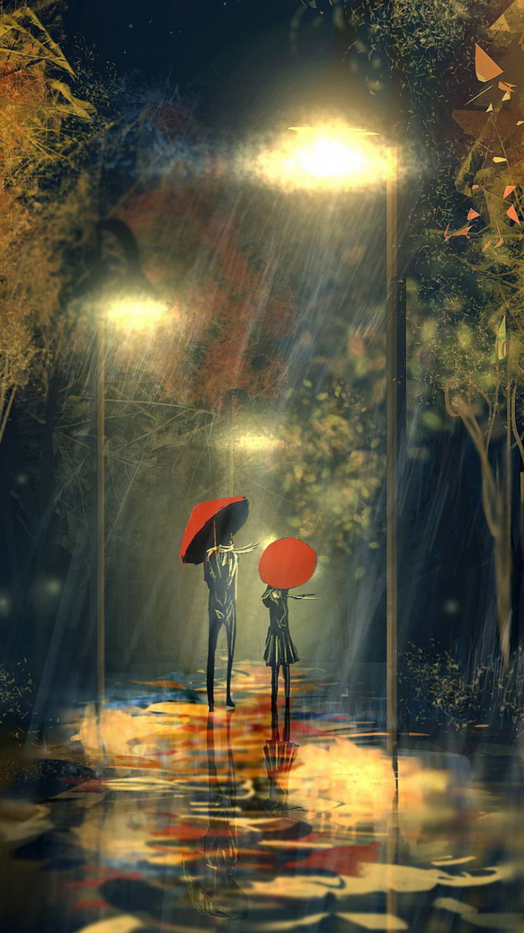 Обои дождь, вода, атмосфера, растение, лист в разрешении 750x1334