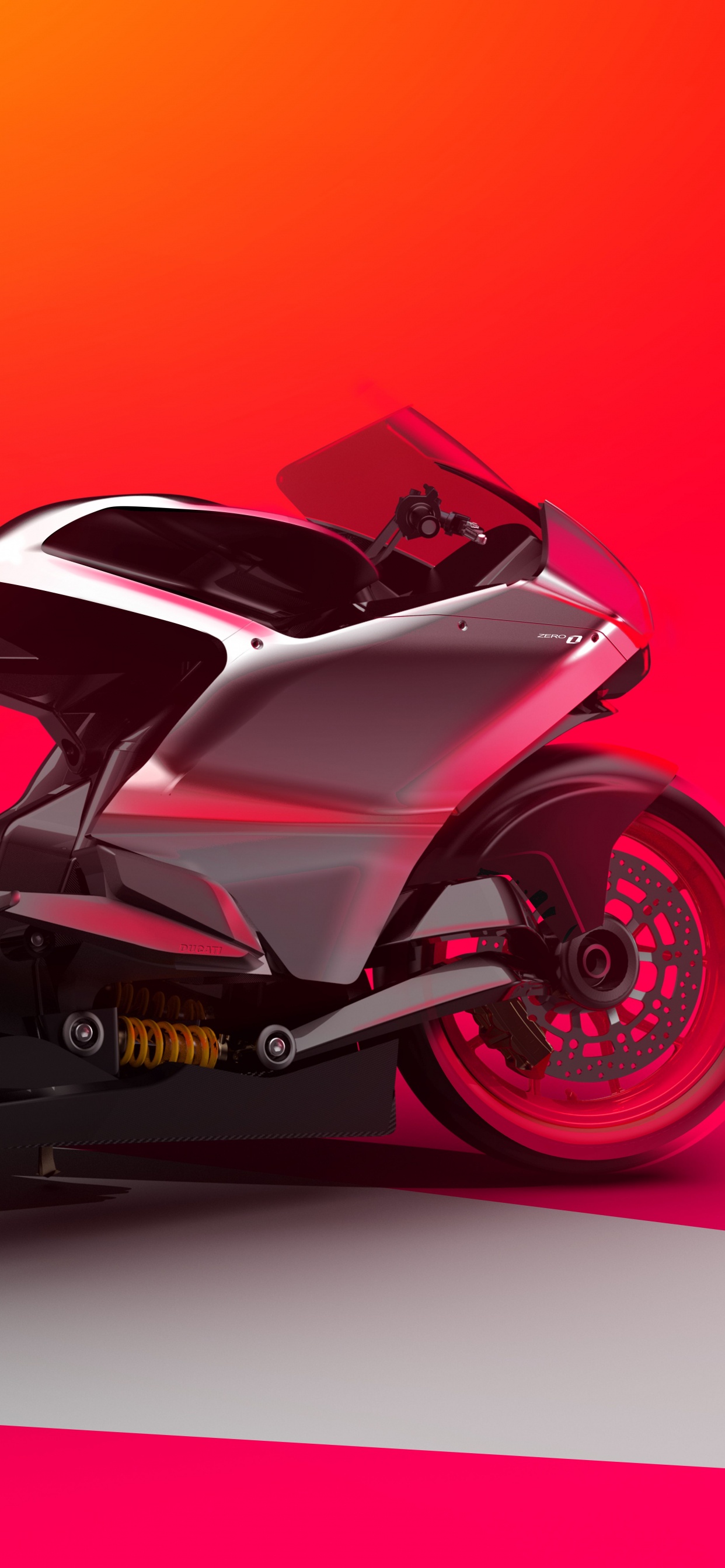 Обои ducati, мотоцикл, супербайк, красный цвет, авто в разрешении 1242x2688