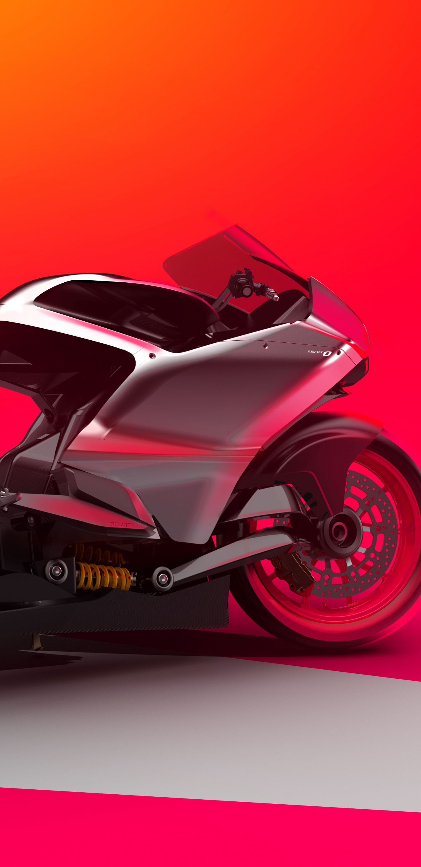 Обои ducati, мотоцикл, супербайк, красный цвет, авто в разрешении 1440x2960