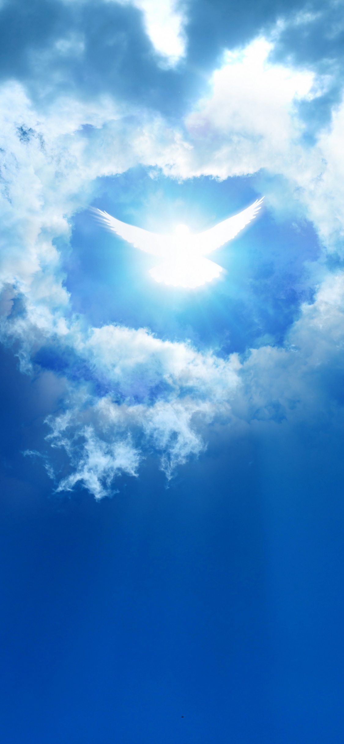 Обои дух, синий, облако, дневное время, солнечный свет в разрешении 1125x2436