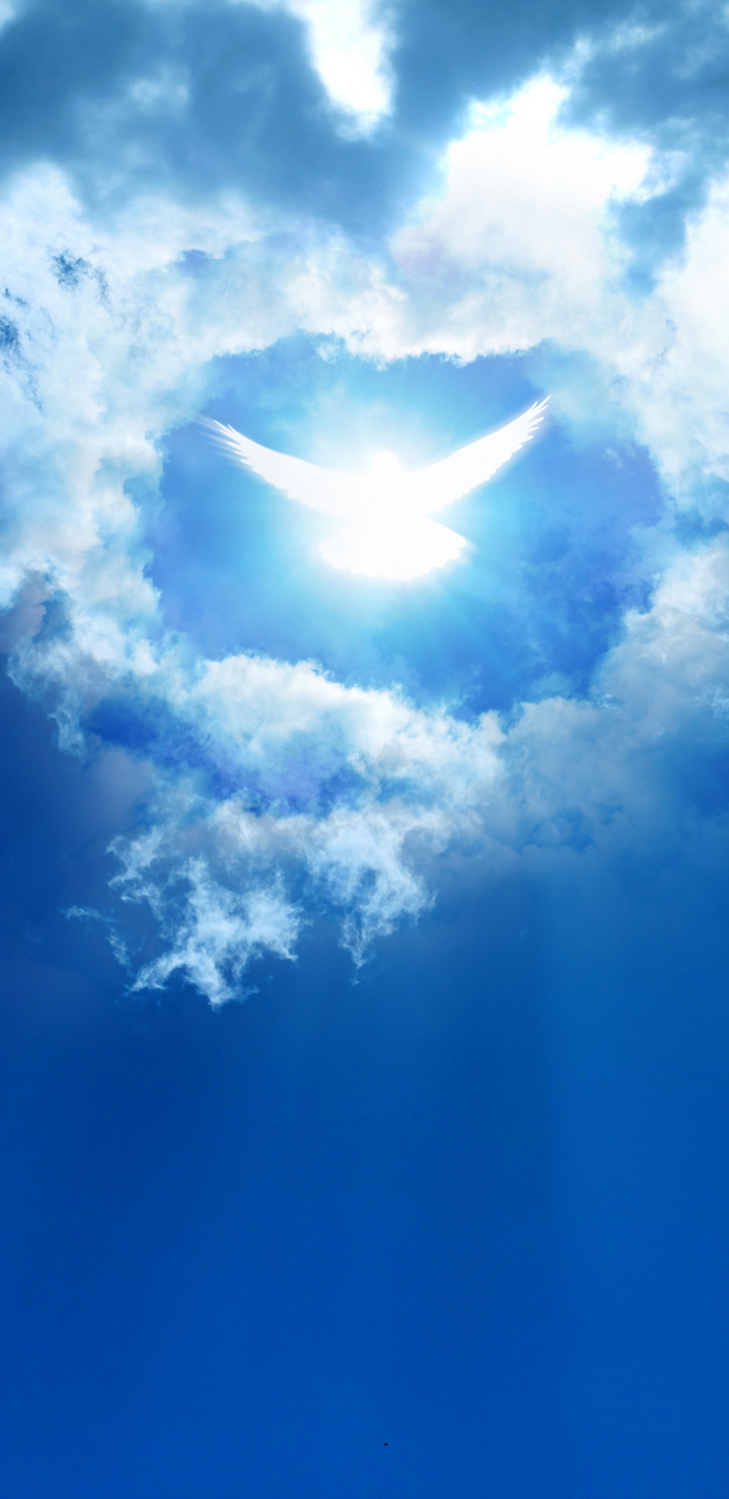 Обои дух, синий, облако, дневное время, солнечный свет в разрешении 1440x2960