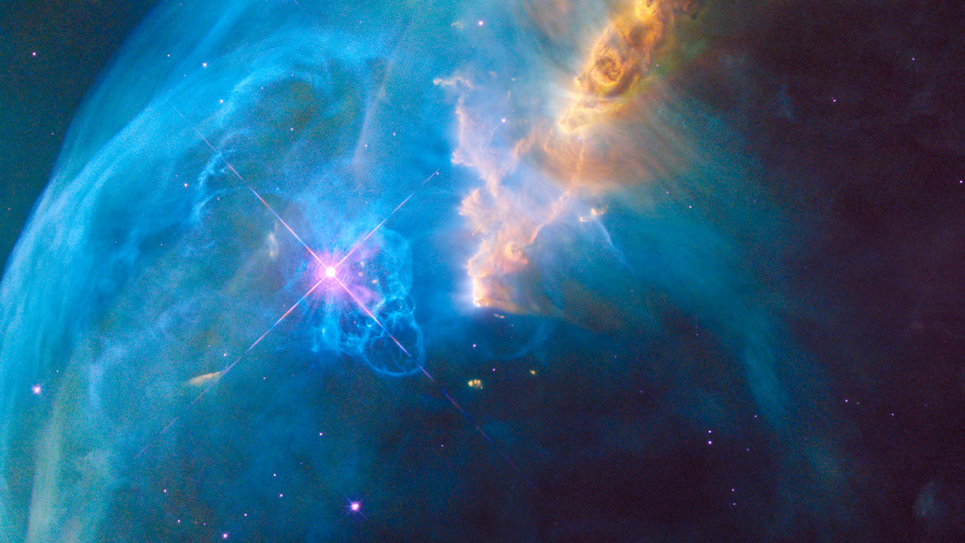 Обои ios, туманность, iOS 7, космическое пространство, астрономический объект в разрешении 1366x768