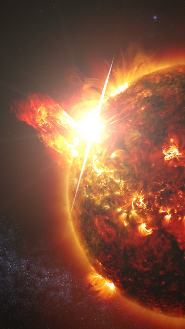 Обои красного карлика, красный карлик, земля, звезда, солнечная вспышка в разрешении 750x1334