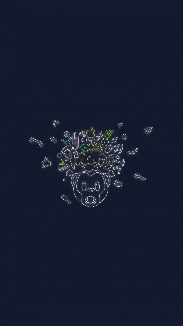 Обои apple, iPhone, WWDC 2019, яблоко, графический дизайн в разрешении 750x1334