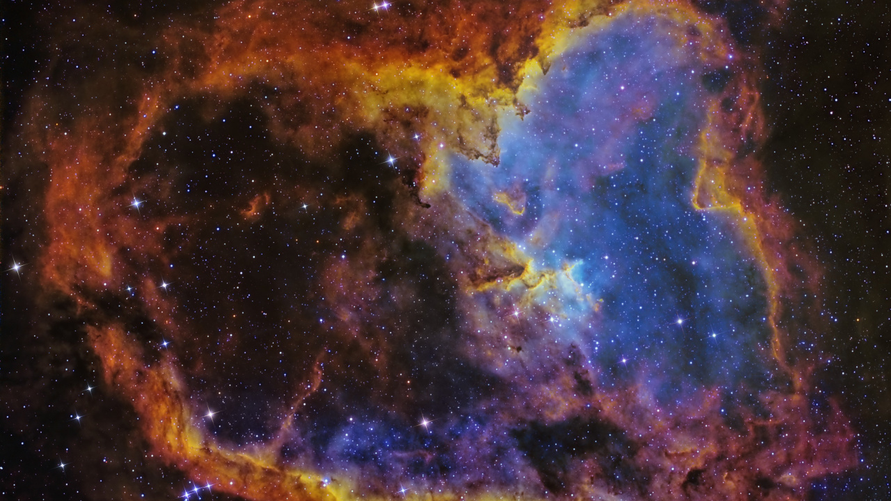 Обои Сердце Туманности, туманность, Астрономия, Кассиопея, Галактика в разрешении 1280x720