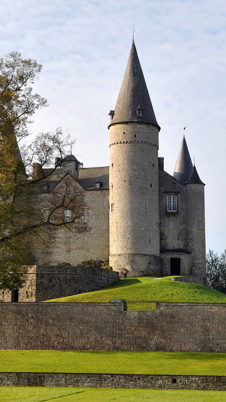 Обои Замок ввесь, Намюр, замок, здание, шпиль в разрешении 750x1334